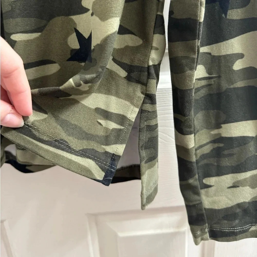 Lola and Grace long sleeve army print with stars top - Picture 3 of 5